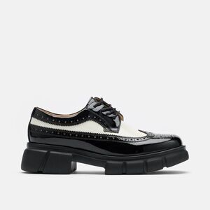 Elegant Black and White Women's Brogues